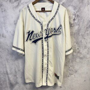 Vintage New York Baseball Jersey Mens 2XL White